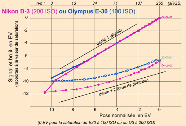 courbes de signal et de bruit